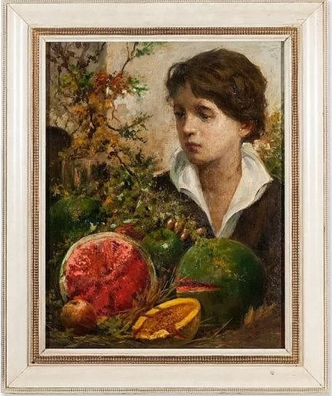 Giovane con meloni - attribuito44, Raffaele Tafuri, attribuito